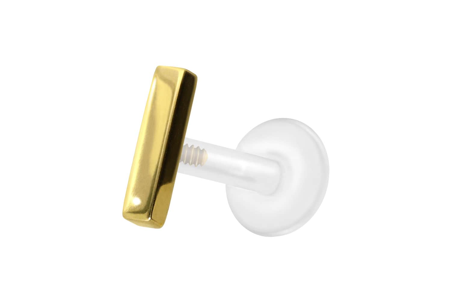 PTFE Labret Piercing mit Innengewinde + Titan-Aufsatz BALKEN